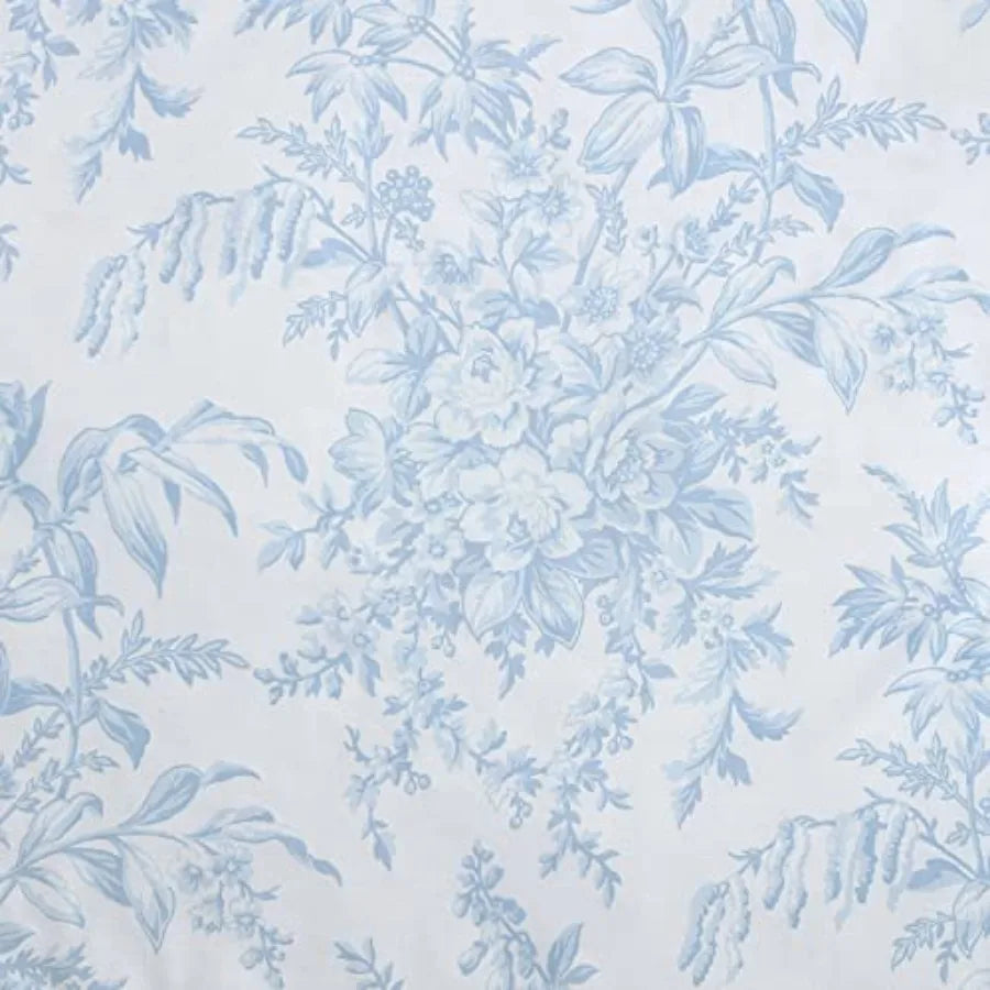 Image of shams included with the Bedford Blue Floral Comforter Set, designed with an 8" end cap closure for a polished finish.