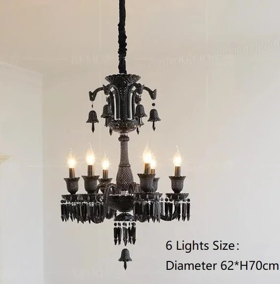 Luxurious Black Crystal Chandelier Lighting
