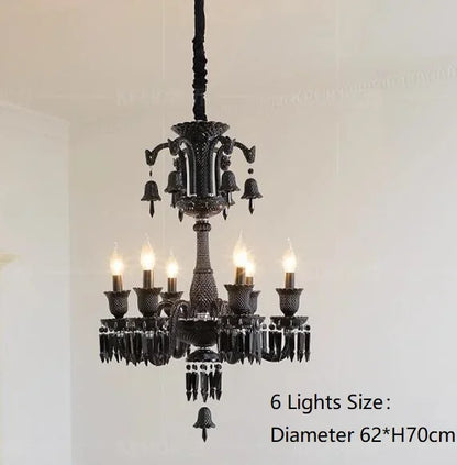 Luxurious Black Crystal Chandelier Lighting