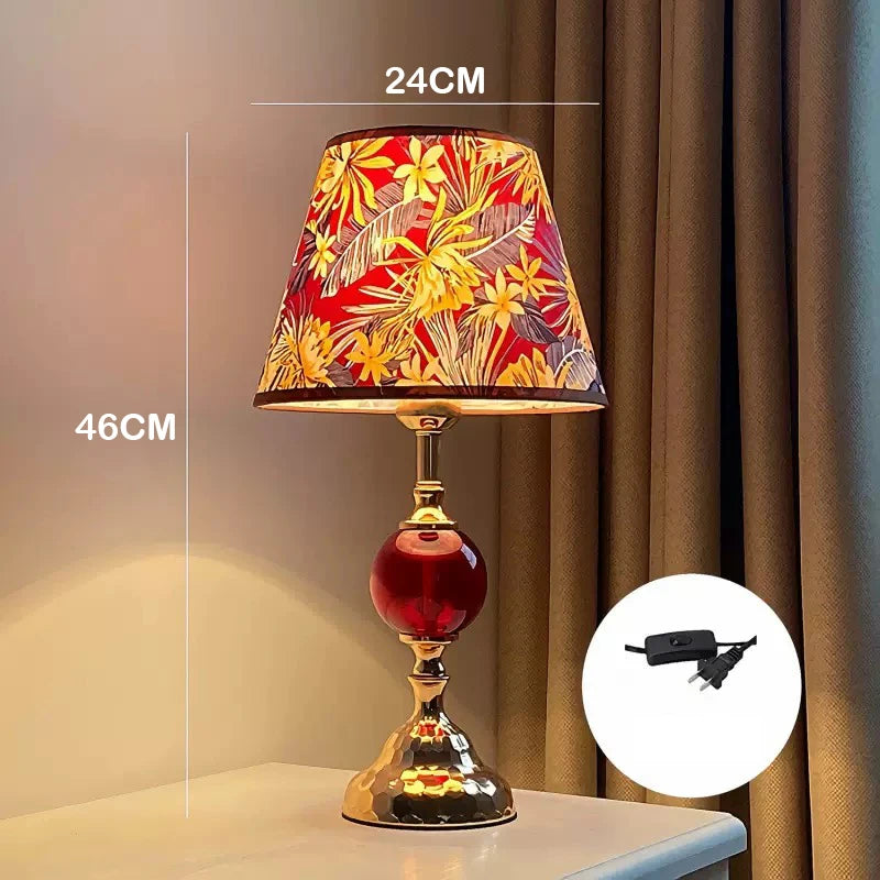 The sleek design of Warm Romantic Touch Switch Bedside Lamp with wrought iron base - a stunning modern bedside lamp perfect for any style