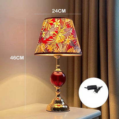 The sleek design of Warm Romantic Touch Switch Bedside Lamp with wrought iron base - a stunning modern bedside lamp perfect for any style