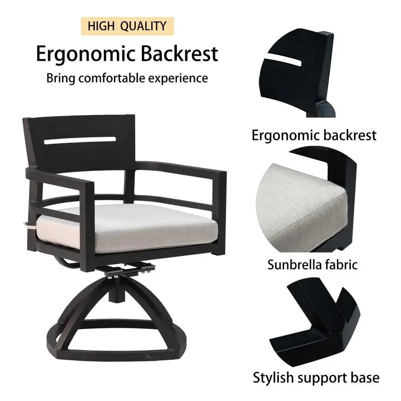 Complete Modern Outdoor Dining Set showcased in a beautiful backyard setting, ideal for social gatherings.