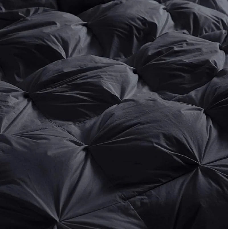 Luxurious All-season Premium Down Feather King  Black Bedding Set