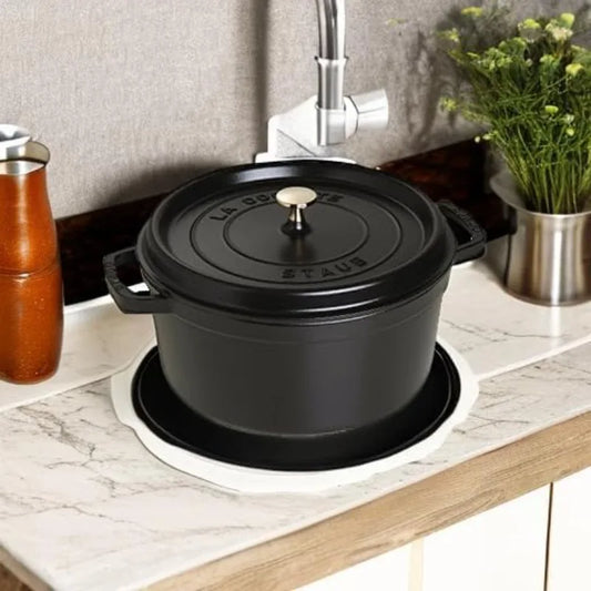 STAUB 7QT Cast Iron Round Dutch Oven