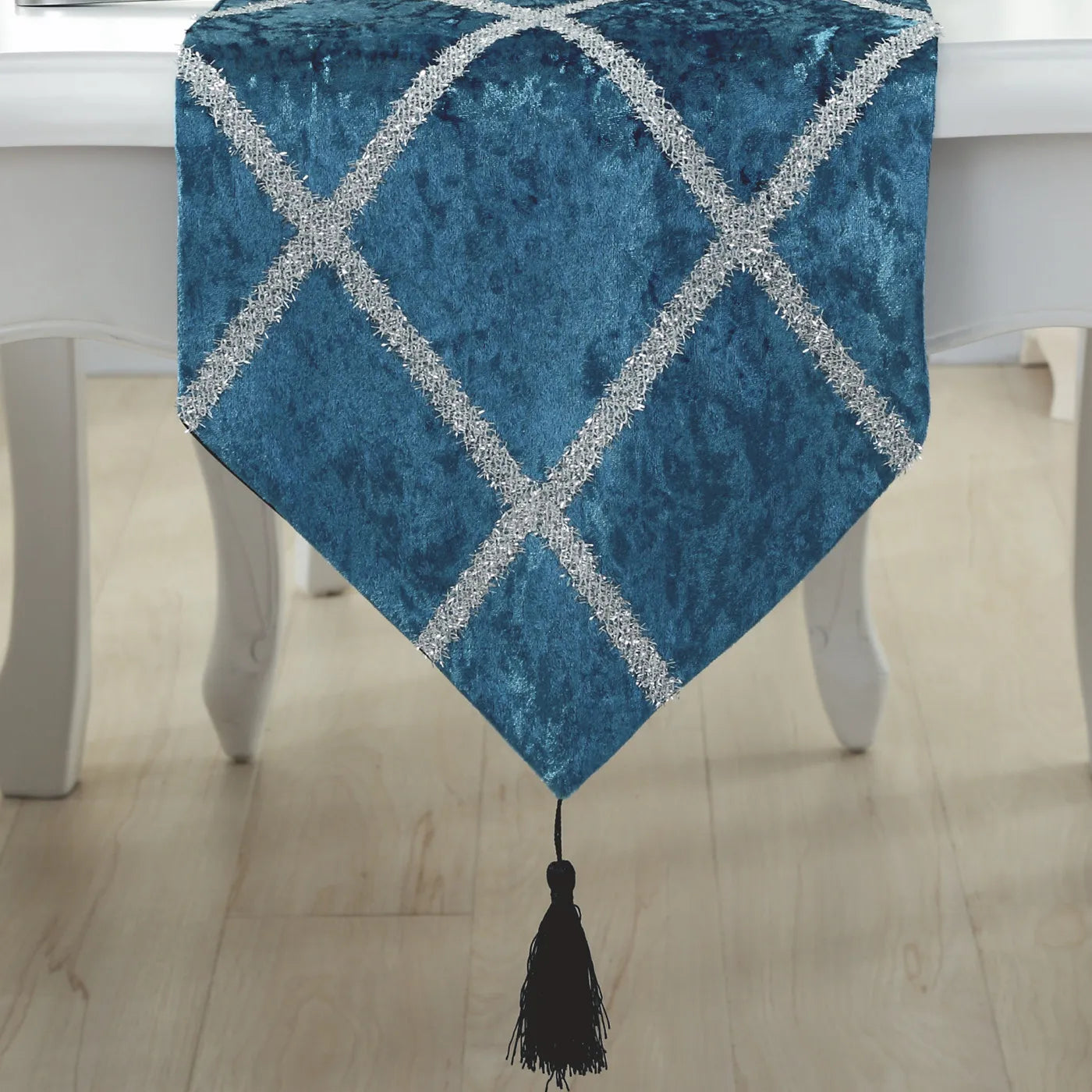 Long Strip Table Runner in natural sunlight - Highlighting the quality and elegance of this long table runner.