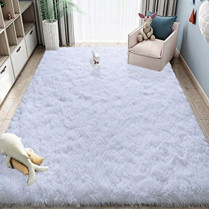 Ultra Soft & Fluffy 4' x 6' White Shag Area Rug