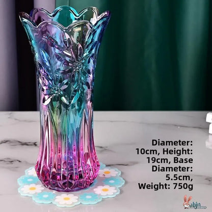 Minimalist Style Multi-Color Glass Flower Vase