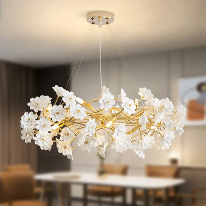 Elegant Gold Luxury Crystal Chandelier's versatile lighting options, showing how this gold crystal chandelier enhances ambiance in various decor settings.