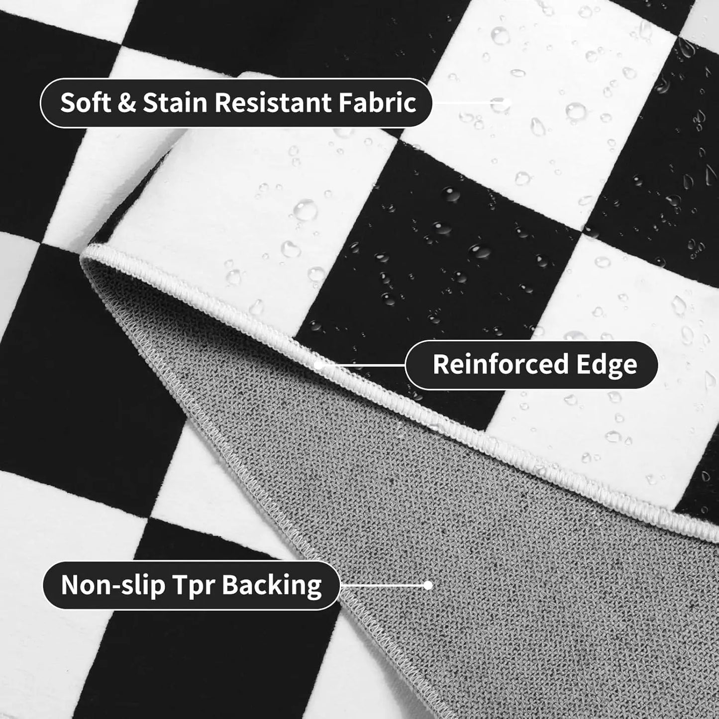 Classic Soft & Washable Checkerboard Rug