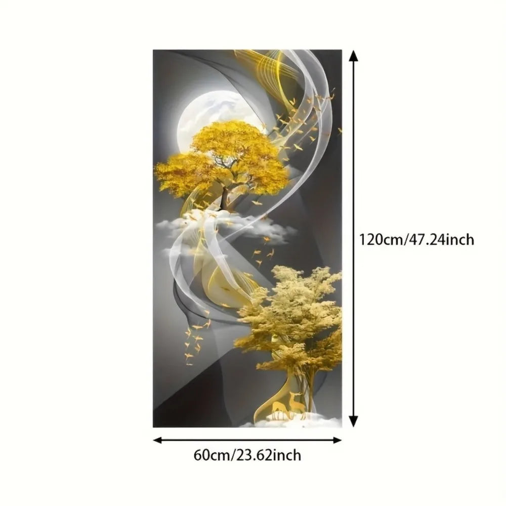 Modern Abstract Gold Tree Canvas Wall Art