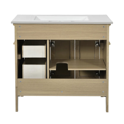 Classic & Elegant 36" Bathroom Vanity with Ceramic Sink
