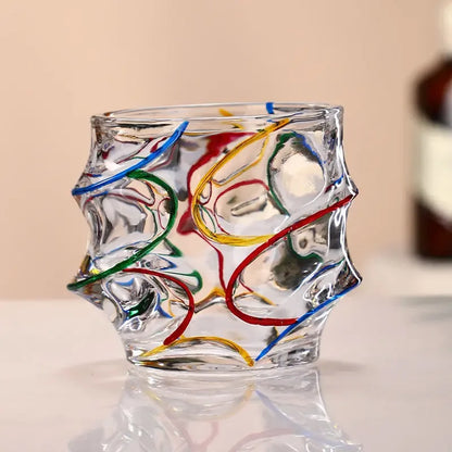 "The Rainbow Glossy" Handmade Lead-free Crystal Glass Whiskey Glass