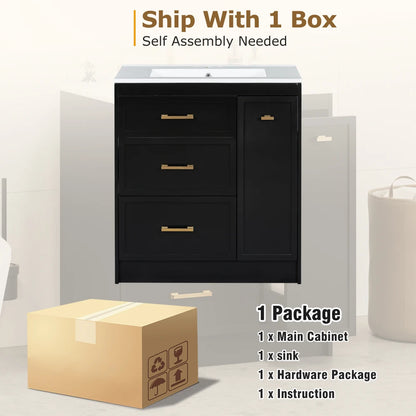 Classic 30" Bathroom Vanity Set w/Premium Ceramic Sink