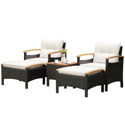 Outdoor 5-piece Patio PE Rattan Sofa Set