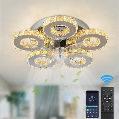 Modern Crystal LED Ceiling Fan Light/Decor Fixture