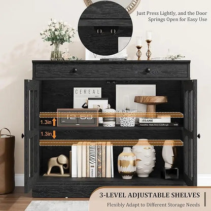 Stylish Modern Oak Sideboard Buffet highlighting its versatile design for any room in the house.