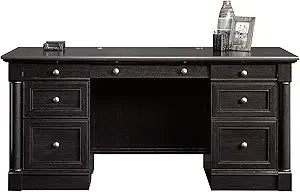 Executive Office Desk with Drawers, File Cabinet Storage & Keyboard Tray