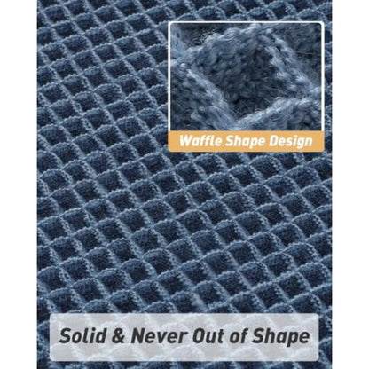 Blue Super Absorbent Upgraded Waffle Runner Rug  