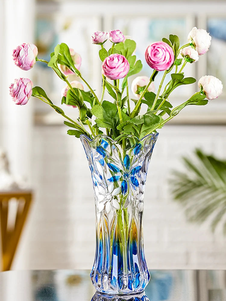 Minimalist Style Multi-Color Glass Flower Vase