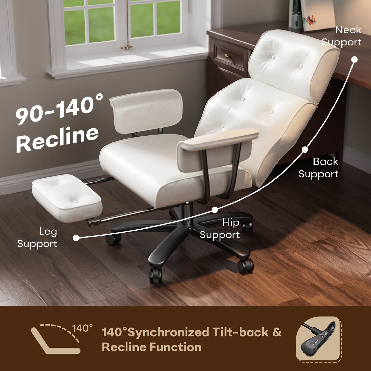 Executive Big & Tall Reclining Office Chair w/Footrest