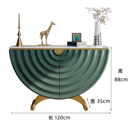Modern, Luxurious & Stylish Semi-Circular Entrance Table w/Faux Marble Top