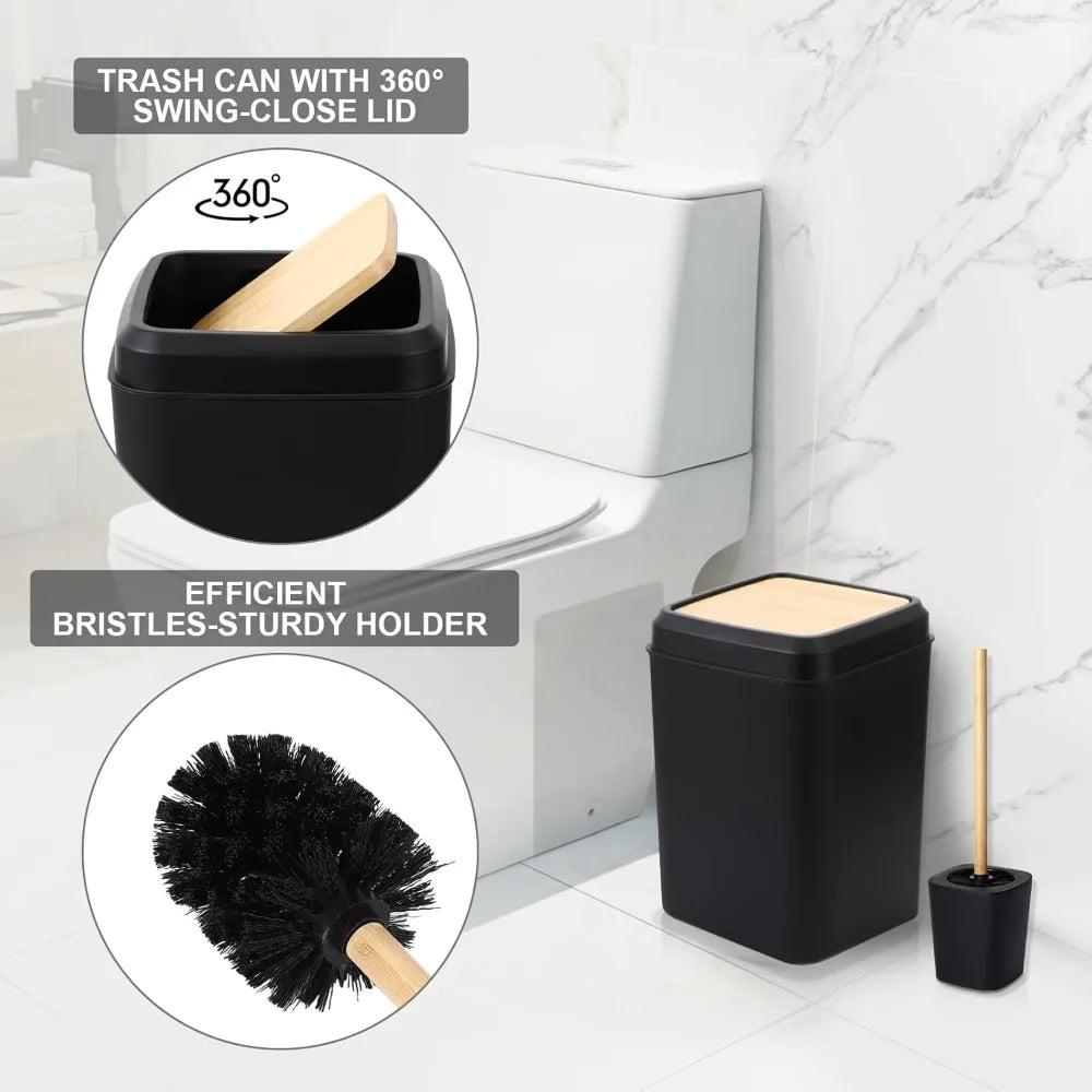 Complete Modern Black 34-Piece Bathroom Accessory Set 