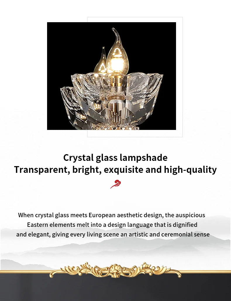 Traditional European Aesthetic Style Chain Pendant Crystal Chandelier 