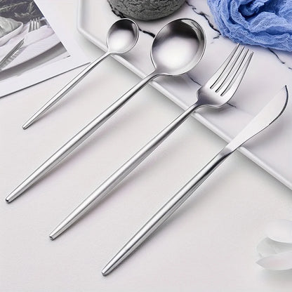 24-Piece Modern Silverware/Flatware Set for 6