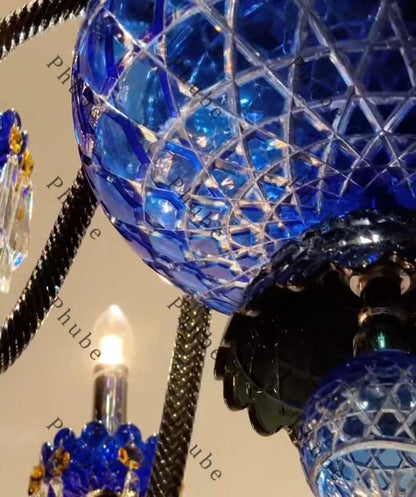 Classy & Elegant 24-Light Colored Crystal Candelier