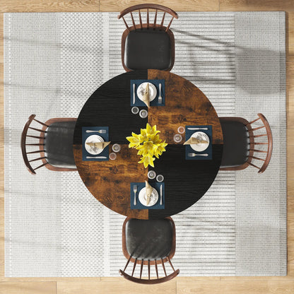 47" Round Solid Wood Dining Table for 4