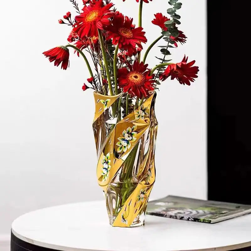Upscale Thickened Crystal Glass Flower Vase
