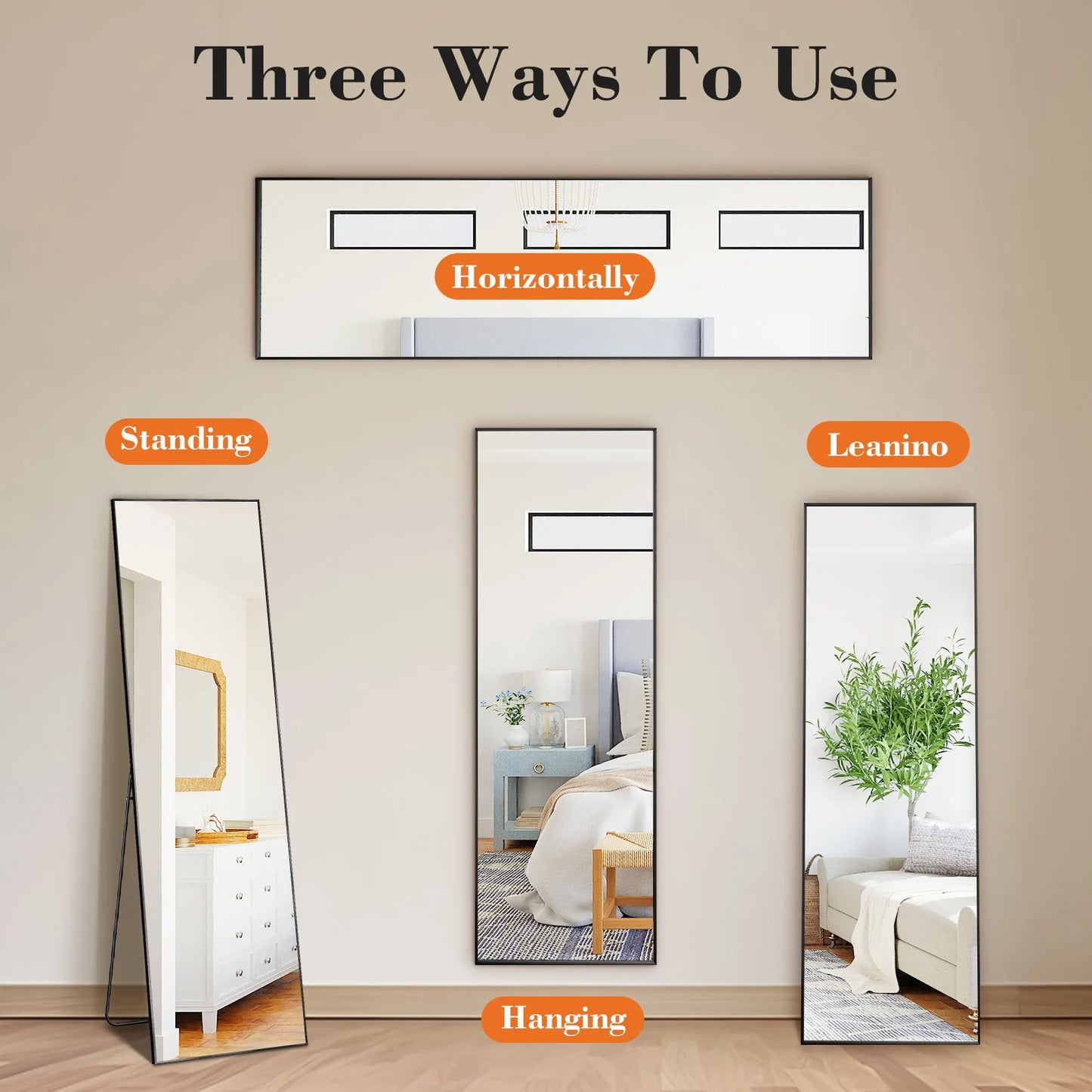 Simple & Modern 64" Tall Full Body Wall Mirror
