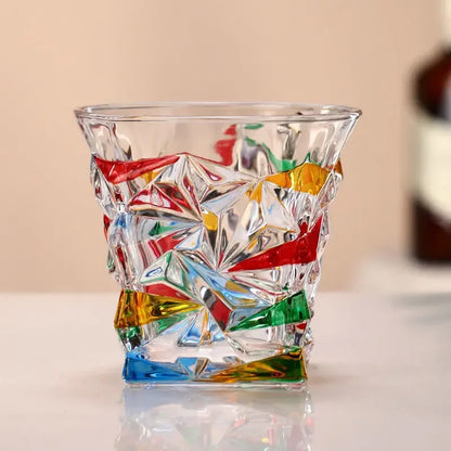 "The Rainbow Glossy" Handmade Lead-free Crystal Glass Whiskey Glass