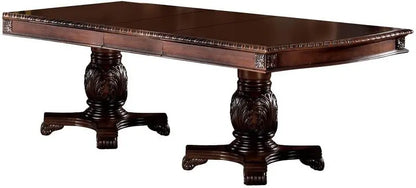 Traditional 10-Piece Double Pedestal Base Dining Table Set for 8