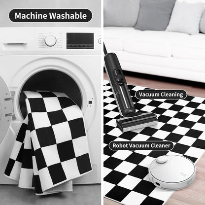 Classic Soft & Washable Checkerboard Rug