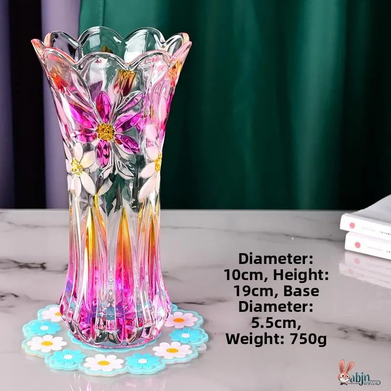Minimalist Style Multi-Color Glass Flower Vase