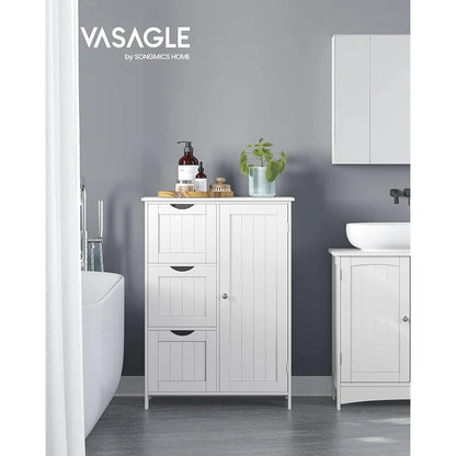 Bathroom Floor Cabinet w/3 Adjustable Drawers