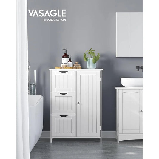 Bathroom Floor Cabinet w/3 Adjustable Drawers