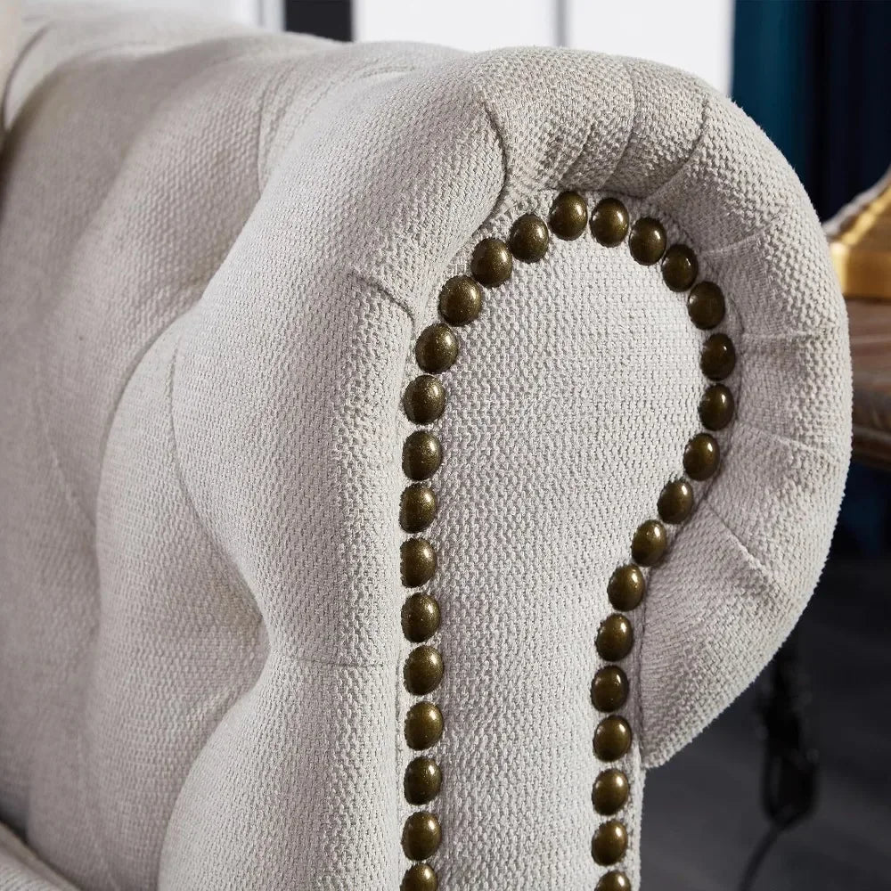 Classic & Luxurious 3-Seater Chesterfield Sofa w/Nailhead Trim