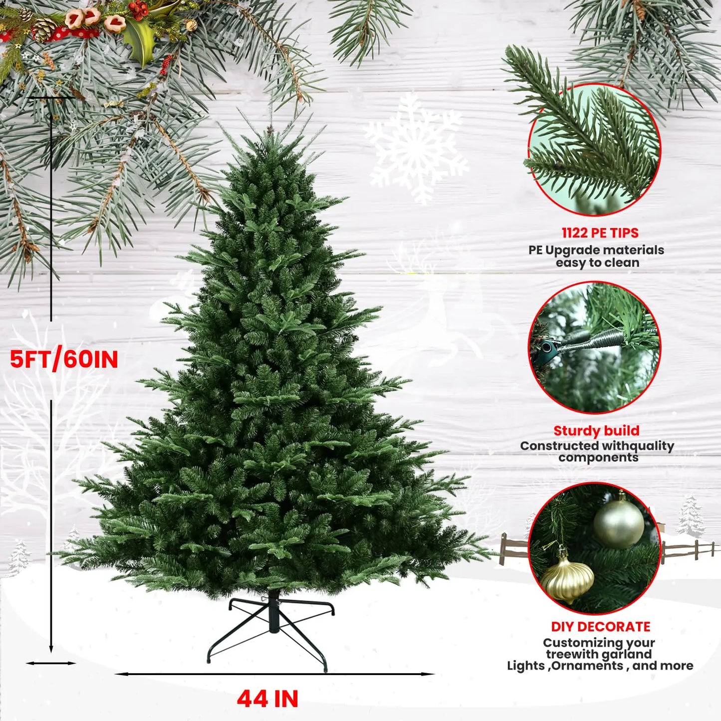 Pre-Lit Lifelike 7.5' Fir Christmas Tree