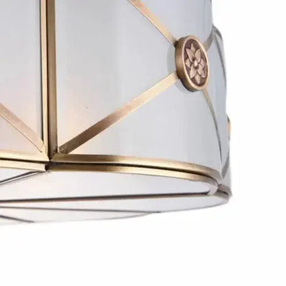Luxury Hanging Pendant Chandelier w/Handmade Glass Lampshade