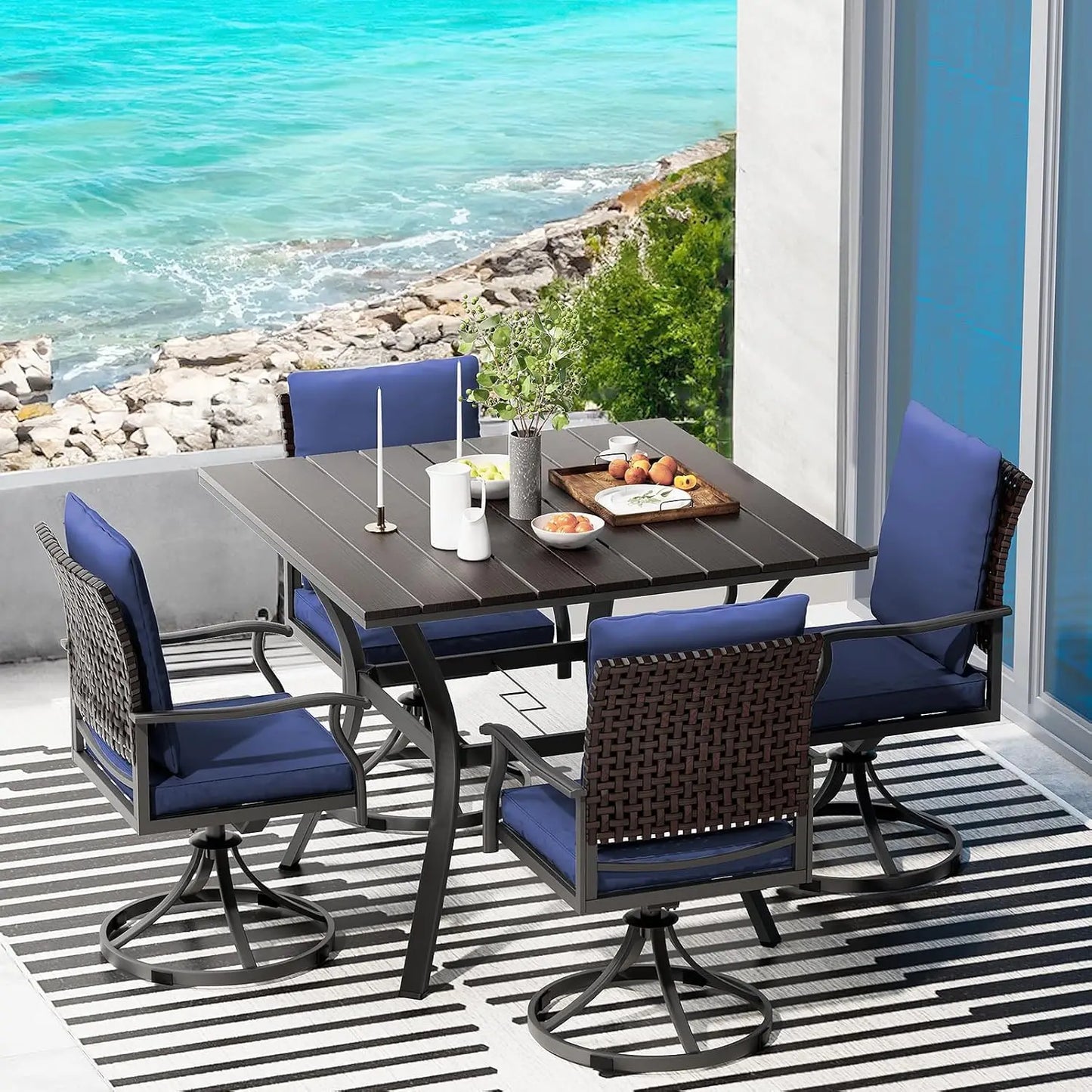 5-piece Metal Outdoor Patio Dining Set 