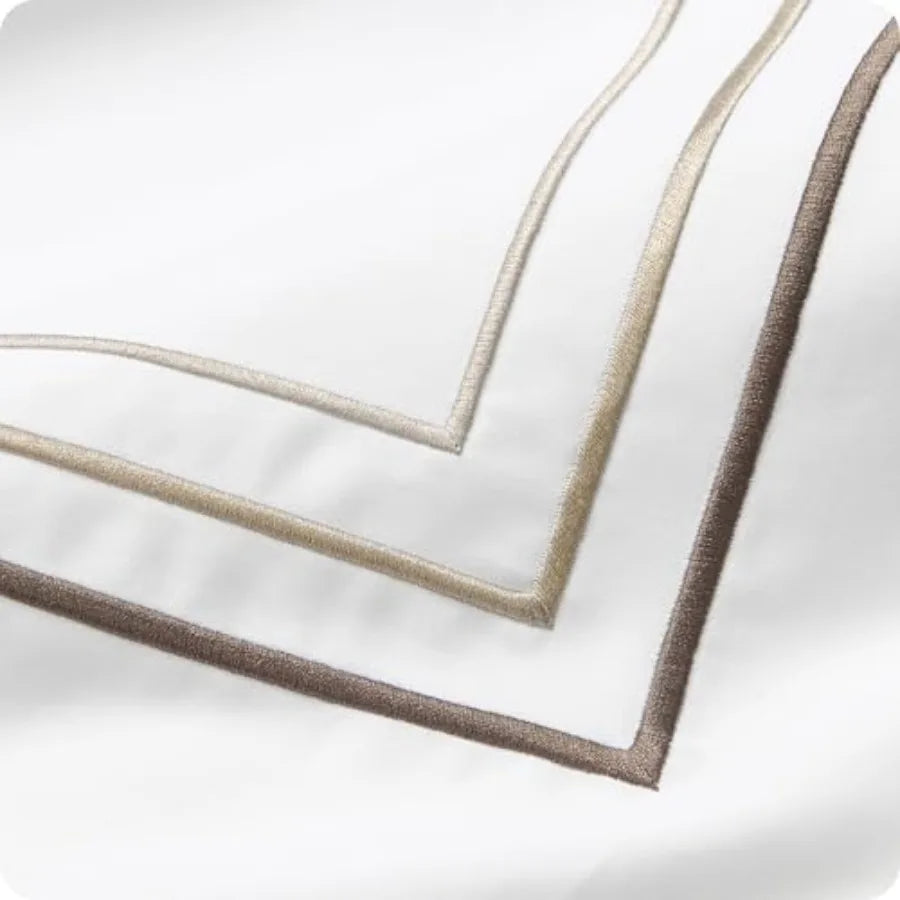 Serene bedroom aesthetic featuring Luxury Egyptian Cotton Duvet Cover Set, emphasizing its fade-resistant and skin-friendly properties.