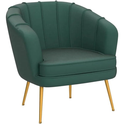 Modern & Simple Accent Chair w/Golden Metal Legs