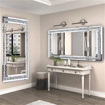 Decorative & Charming 47.2" Tall Full Length Crushed Glass Wall Mirror
