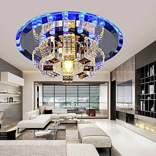 Modern Crystal Flush-Mount LED Ceiling Light