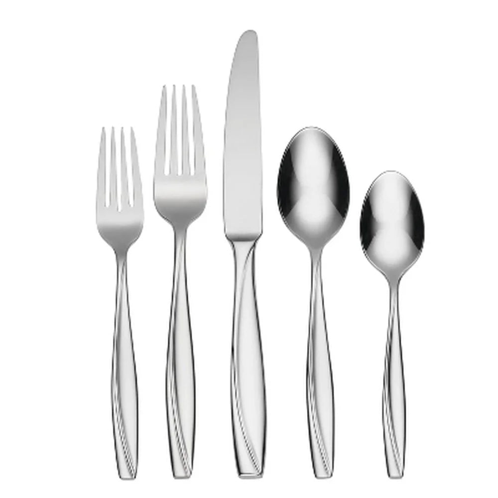 Modern Stainless Steel 20-Piece Flatware Set w/a Mirror Polished Finish