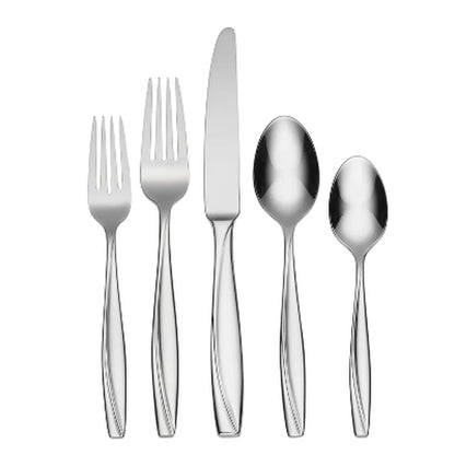 Modern Stainless Steel 20-Piece Flatware Set w/a Mirror Polished Finish