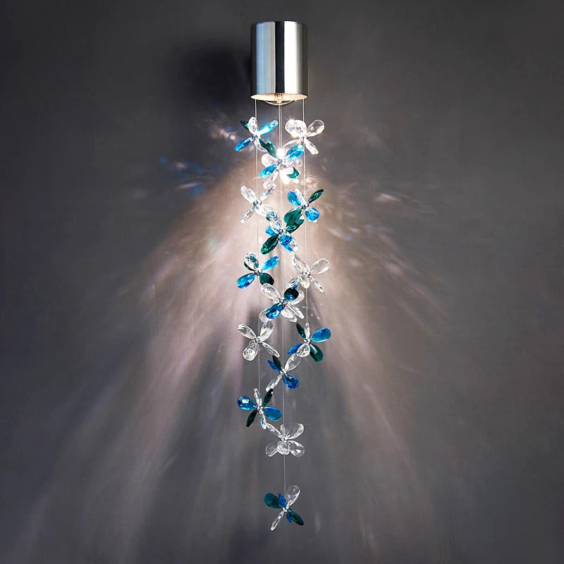 Stunning Exquisite Modern Crystal Wall Lamp showcasing elegant K9 crystals in stainless steel, perfect for modern decor.