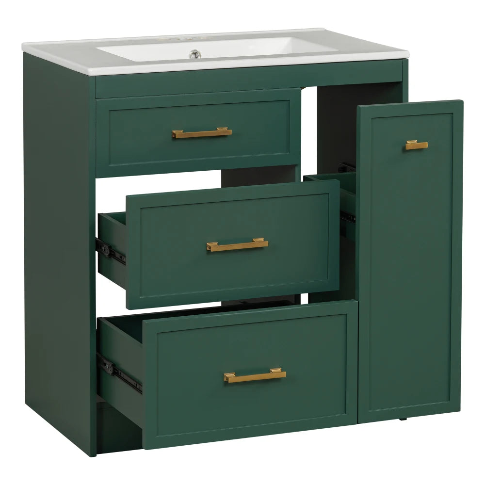 Classic 30" Bathroom Vanity Set w/Premium Ceramic Sink